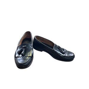 GH Bass Weejuns Mens Black Leather Tassel Loafers Shoes Size 7.5D SKU 8680